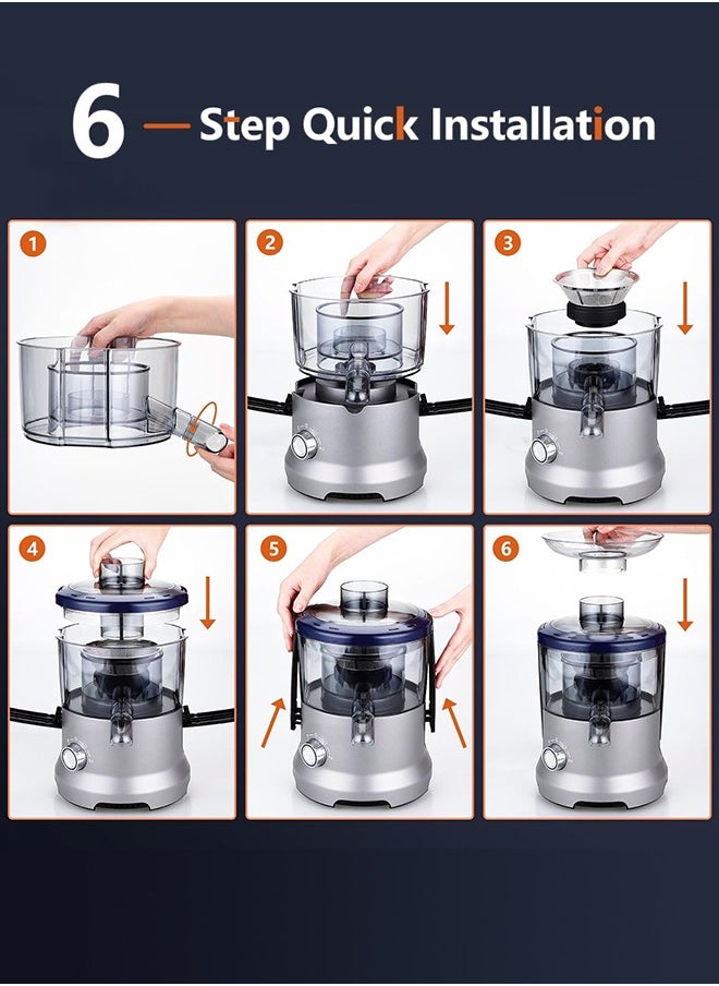 INKBIRD - Centrifugal Juicer Extractor, Masticating Squeezer Machine SCJ-001, 800W Powerful Motor, 2-Speed Control, 3” Wide Feed Chute, Overheat Protection, Easy Clean & Assemble, Includes 2 Portable Juice Cups & Cleaning Brush - Image 1