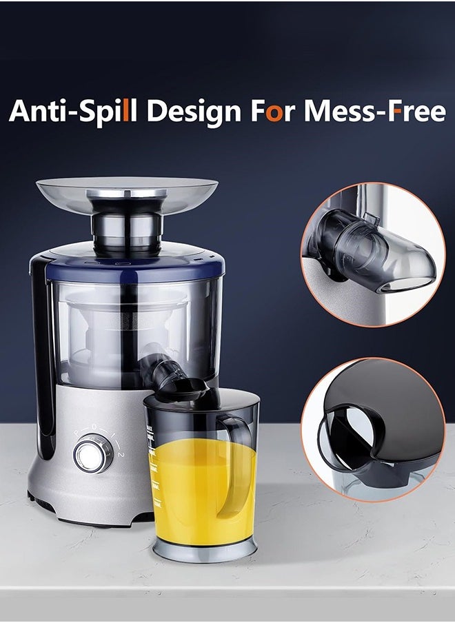 INKBIRD - Centrifugal Juicer Extractor, Masticating Squeezer Machine SCJ-001, 800W Powerful Motor, 2-Speed Control, 3” Wide Feed Chute, Overheat Protection, Easy Clean & Assemble, Includes 2 Portable Juice Cups & Cleaning Brush - Image 1