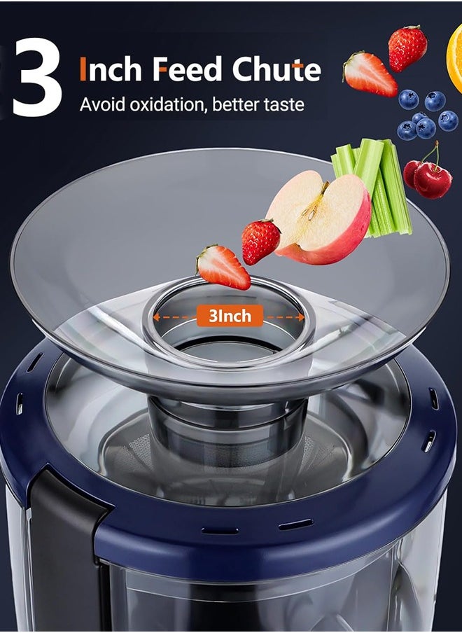 INKBIRD - Centrifugal Juicer Extractor, Masticating Squeezer Machine SCJ-001, 800W Powerful Motor, 2-Speed Control, 3” Wide Feed Chute, Overheat Protection, Easy Clean & Assemble, Includes 2 Portable Juice Cups & Cleaning Brush - Image 1