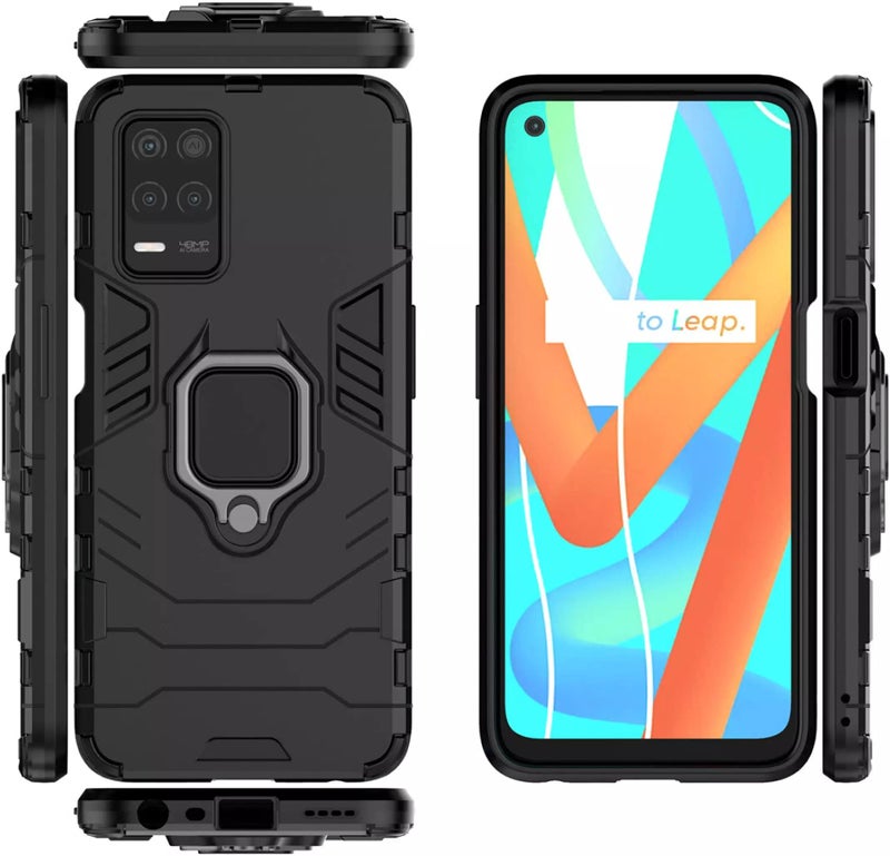 SPAZY CASE® Realme Narzo 30 5G / Realme 8 5G / 8s 5G Back Cover | Dual Layer Armor Defender Full Body Protective + PC Hybrid Kickstand Back Case for Realme Narzo 30 5G / Realme 8 5G / 8s 5G - Image 2