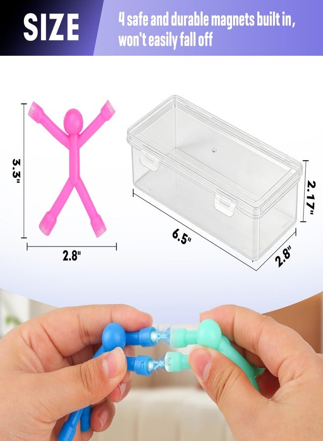 Ninth Five 24Pcs Easter Egg Stuffers Magnet Men for Kids, Magnetic Travel Toys Sensory Fidget Toys for Toddler Kids, Magnetic People 12Pcs Solid&12Pcs Transparent Set Magnet Figures for Desk Fridge Classroom - Image 2
