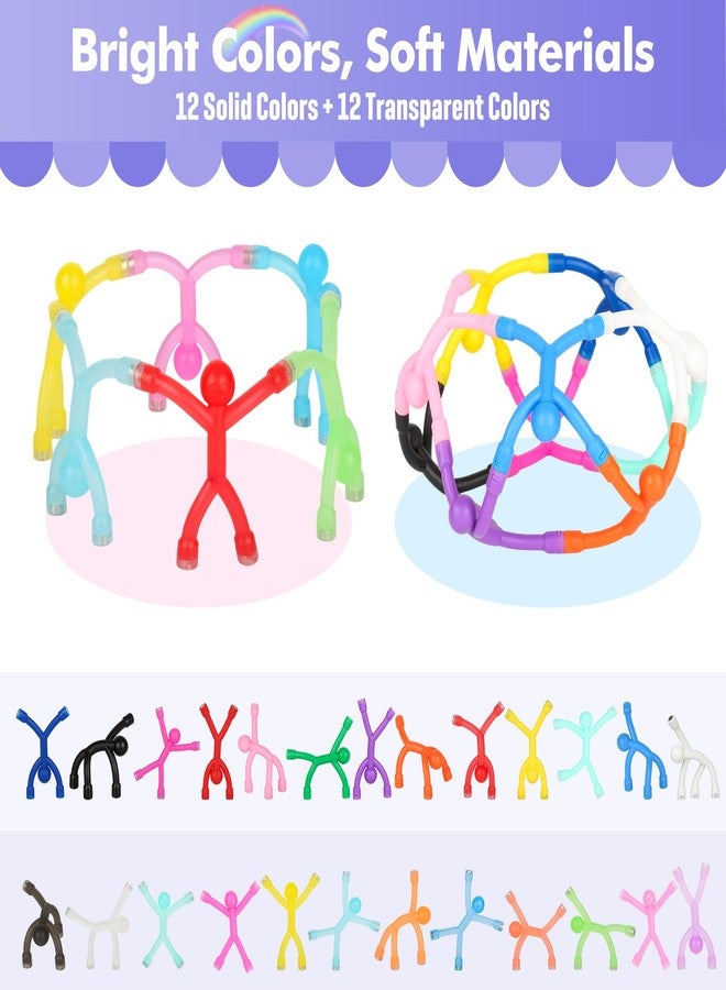 Ninth Five 24Pcs Easter Egg Stuffers Magnet Men for Kids, Magnetic Travel Toys Sensory Fidget Toys for Toddler Kids, Magnetic People 12Pcs Solid&12Pcs Transparent Set Magnet Figures for Desk Fridge Classroom - Image 3