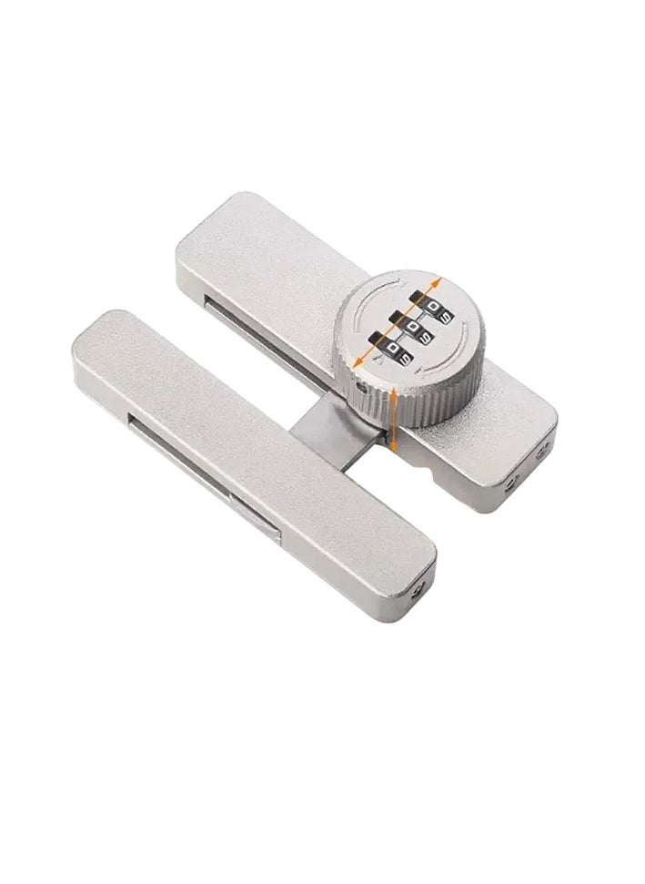 Generic - 3 Digit Password Barn Door Lock, Zinc Alloy Security Door Buckle, Strong And Durable Door Latches, Moisture Resistance Combination Lock For Door Cabinet, (B2 Right, Silver) - Image 1