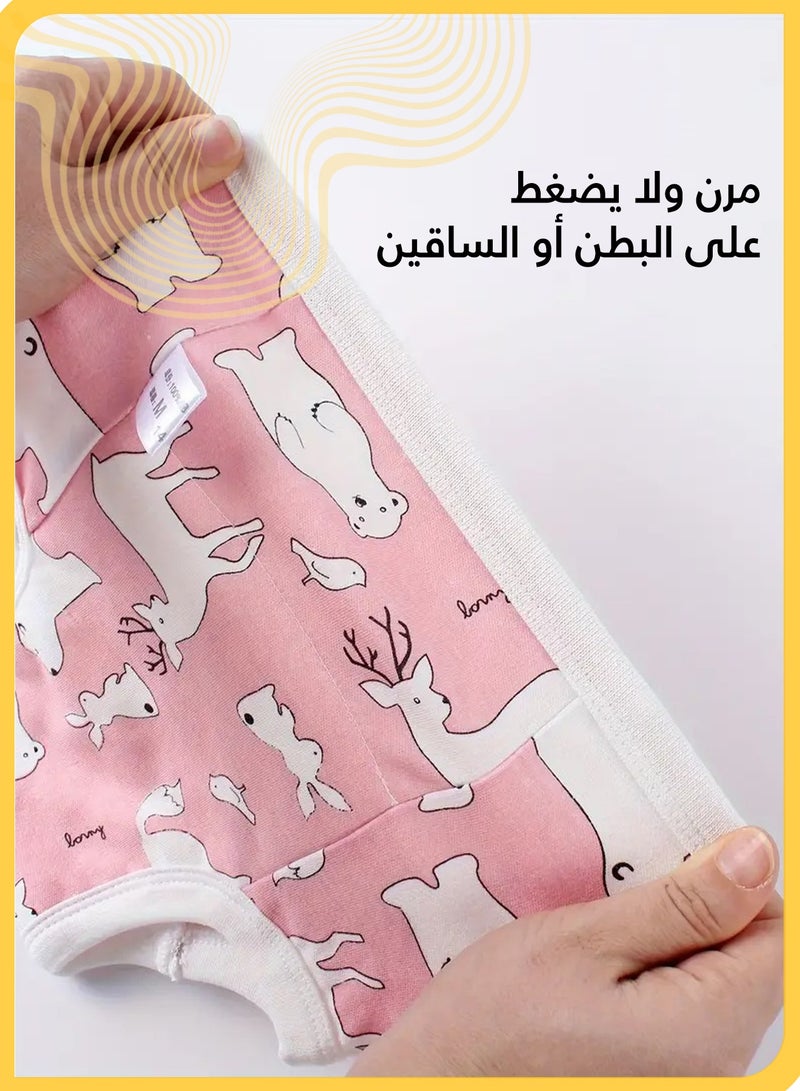 She&Little 4 Packs Potty Training Pants for Girls and Boys, Reusable Cotton Toddler Underwear, Leakproof Breathable Toilet Training Shorts with Upgraded Absorbent Layers for 0 to 3 Years Old (Multicolor)  - Image 4