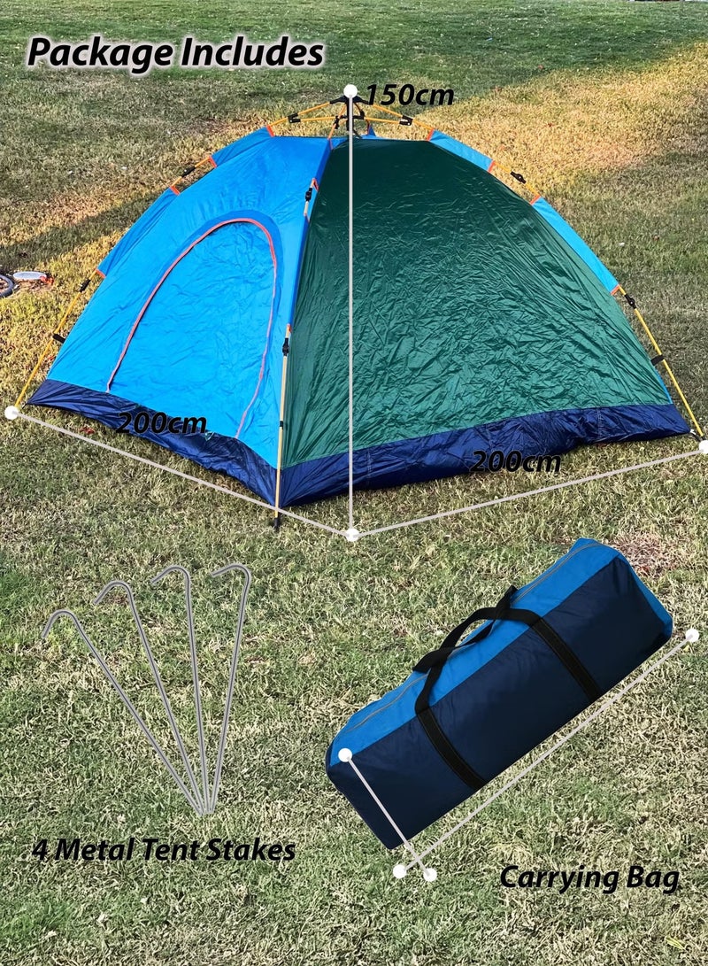 DBLEW خيمة تخييم أوتوماتيكية 3 أشخاص (200X150X110) سم، خيمة قبة أوتوماتيكية فورية، خفيفة الوزن ومضادة للرياح للرحلات العائلية، الصيد، المشي لمسافات طويلة، خيمة شاطئية ونزهة - متعددة الألوان - Image 2
