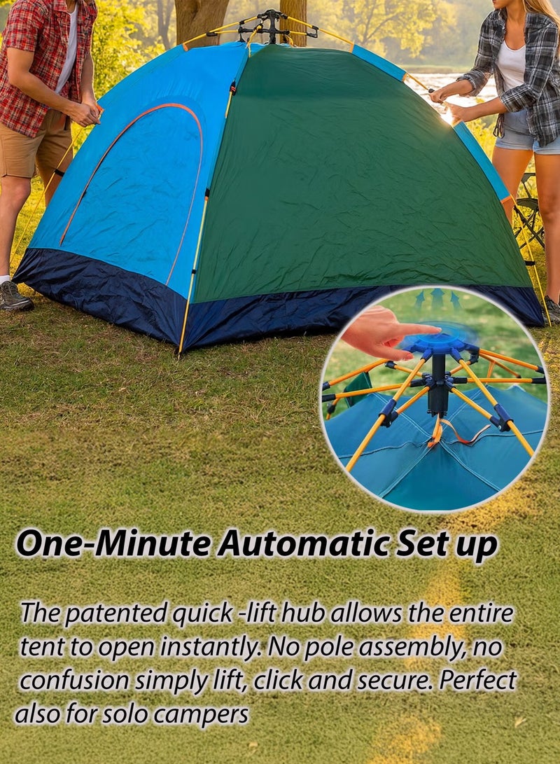 DBLEW خيمة تخييم أوتوماتيكية 3 أشخاص (200X150X110) سم، خيمة قبة أوتوماتيكية فورية، خفيفة الوزن ومضادة للرياح للرحلات العائلية، الصيد، المشي لمسافات طويلة، خيمة شاطئية ونزهة - متعددة الألوان - Image 4