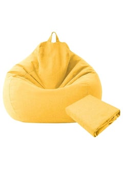 ShebSheb Bean Bag Chair Cover (No Filler),Cotton Linen Replacement Lazy Sofa Without Filler ,Size after filling: 80x80x90 cm  - Image 1