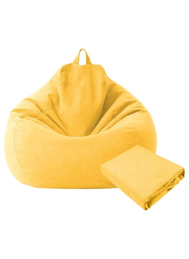ShebSheb Bean Bag Chair Cover (No Filler),Cotton Linen Replacement Lazy Sofa Without Filler ,Size after filling: 80x80x90 cm  - Image 1
