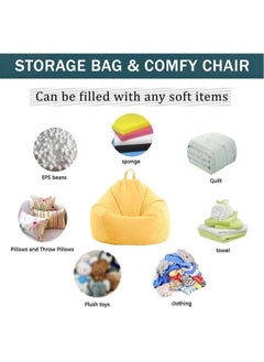 ShebSheb Bean Bag Chair Cover (No Filler),Cotton Linen Replacement Lazy Sofa Without Filler ,Size after filling: 80x80x90 cm  - Image 4