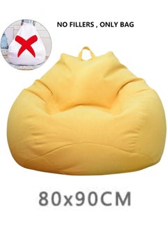 ShebSheb Bean Bag Chair Cover (No Filler),Cotton Linen Replacement Lazy Sofa Without Filler ,Size after filling: 80x80x90 cm  - Image 5