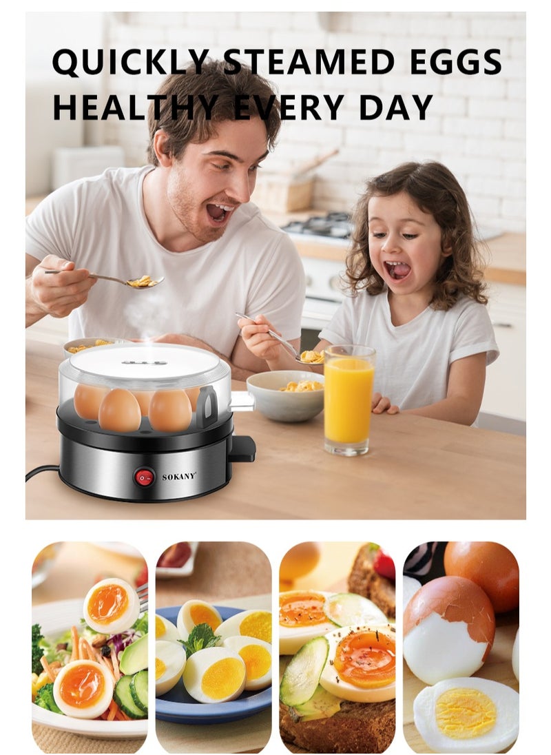 sokany - SOKANY Home Kitchen Small Steamer, Multi Functional 7-Slot Breakfast Egg Boiler, 360 Watts - Image 1