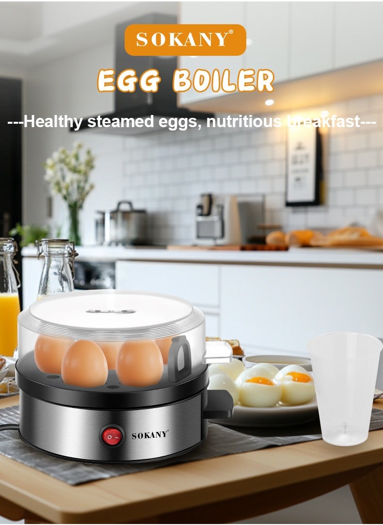 sokany - SOKANY Home Kitchen Small Steamer, Multi Functional 7-Slot Breakfast Egg Boiler, 360 Watts - Image 1