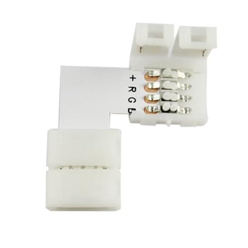SNOOGG Pack of Ten 4 Pin RGB 10mm LED Strip Extension connectors L Type Gapless Solderless (4 Pin L Type 10 Pc D-101) Unwired Gapless led Strip Adapter Extension - Image 3