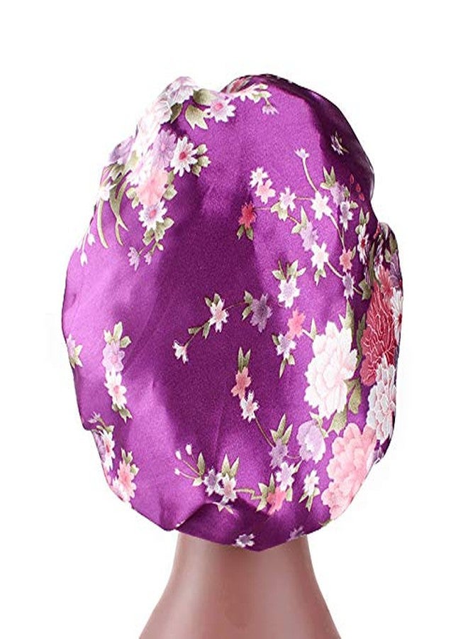 ubrand 6 Pieces Large Printed Satin Bonnet Sleeping Caps Soft Elastic Wide Band for Women Hair Loss, Natural Curly Hair Braids (Printed 6pack) - Image 5