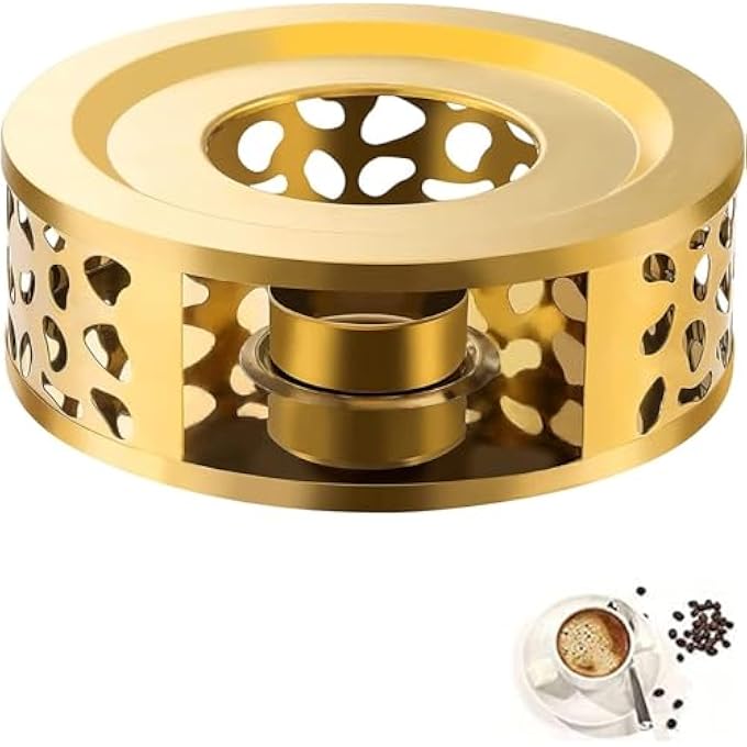 Silk Route Tea Warmer Stainless Steel Tea Pot Heater Tea Holder With Candle Holder Teapot Warmers Tea Pot Heater With Ornate Design For Glass Ceramic Teapots And Other Heatproof Pots Gold - Image 1
