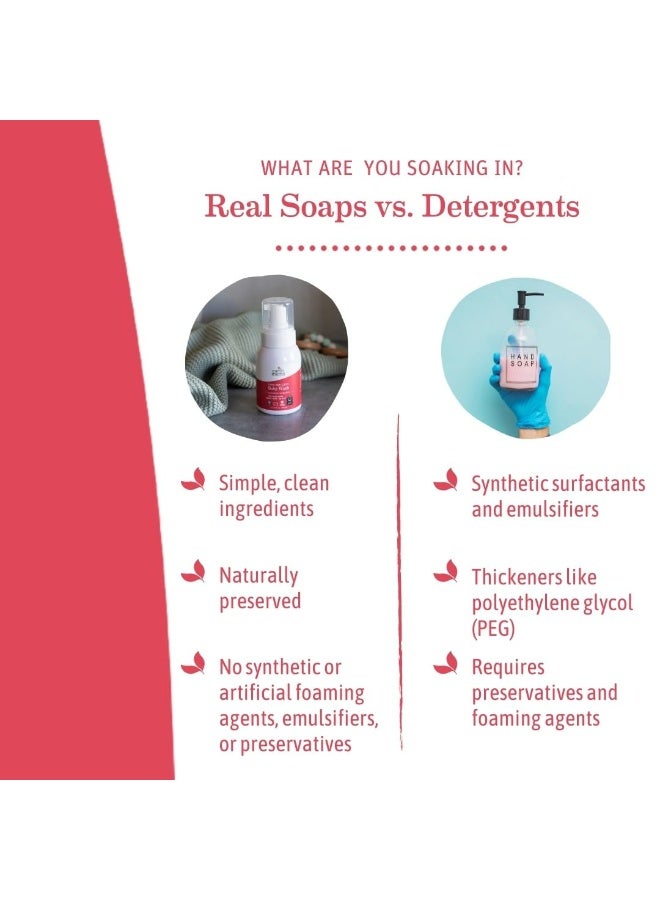 Earth Mama صابون يدوي رغوي للأطفال من Earth Mama Simply Non-Scents، خالي من العطور، غسول جسم غير معطر، صابون كاستيل بزيت جوز الهند، زبدة الشيا، كالندولا، وألوة، 6.27 أونصة سائلة (قد يختلف التعبئة)  - Image 5