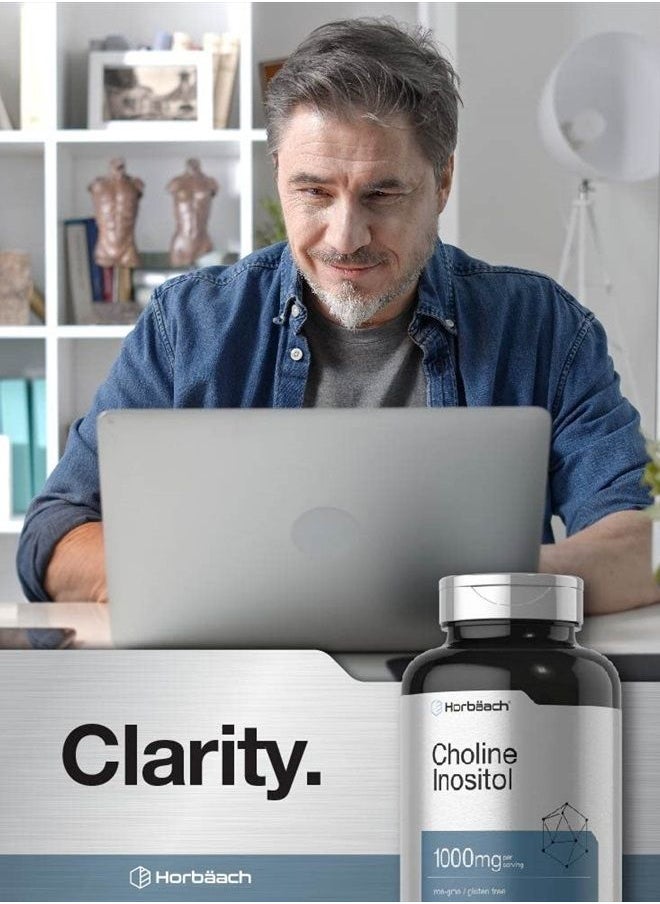 Horbäach - Choline Inositol 1000mg Supplement | 200 Capsules | Non-GMO, Gluten Free | by Horbaach - Image 1