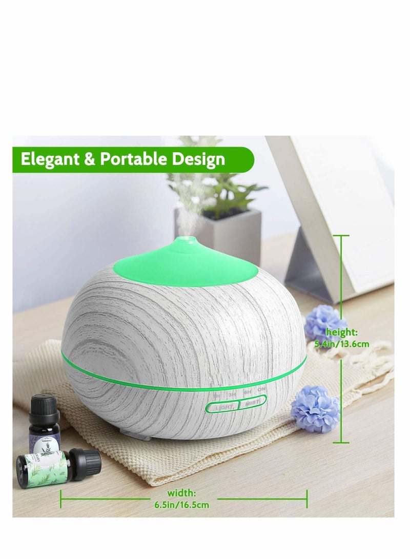 Y&D HiDear 400ml Essential Oil Diffusers, Cool Mist Aroma Diffuser for Aromatherapy Up to 11h Use, Ultrasonic Humidifiers with 7 Led Lights and 4 Timer Setting,... - Image 3