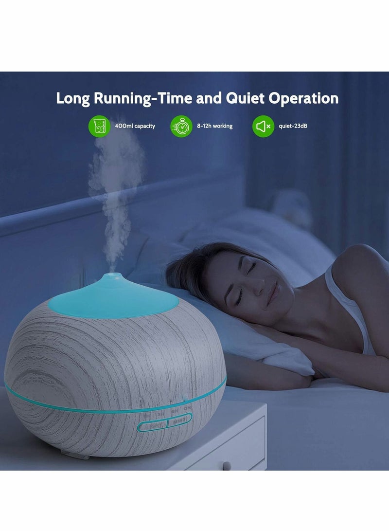 Y&D HiDear 400ml Essential Oil Diffusers, Cool Mist Aroma Diffuser for Aromatherapy Up to 11h Use, Ultrasonic Humidifiers with 7 Led Lights and 4 Timer Setting,... - Image 4