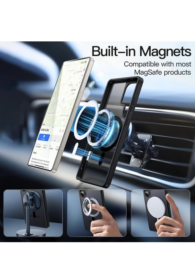 حالة سامسونج جالاكسي S25 Ultra 5G، غطاء الهاتف الواقي من المصد غير المصفر المضاد للصدمات، دعم الكمبيوتر الصلب المضاد للخدش (التيتانيوم الأسود) - Image 3