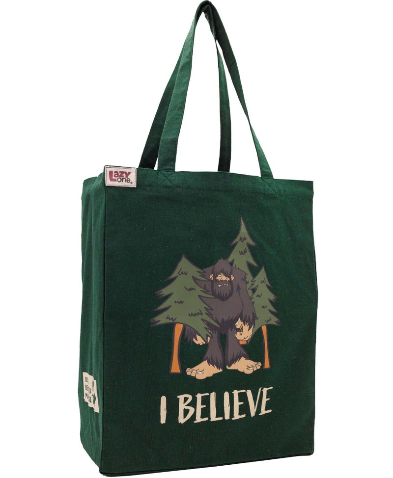 Lazy One Canvas Tote Bag, Novelty Tote Bag for Women and Men, Reusable Shopping Bags, Perfect for Shopping, Travel and Work (Bigfoot) - Image 1