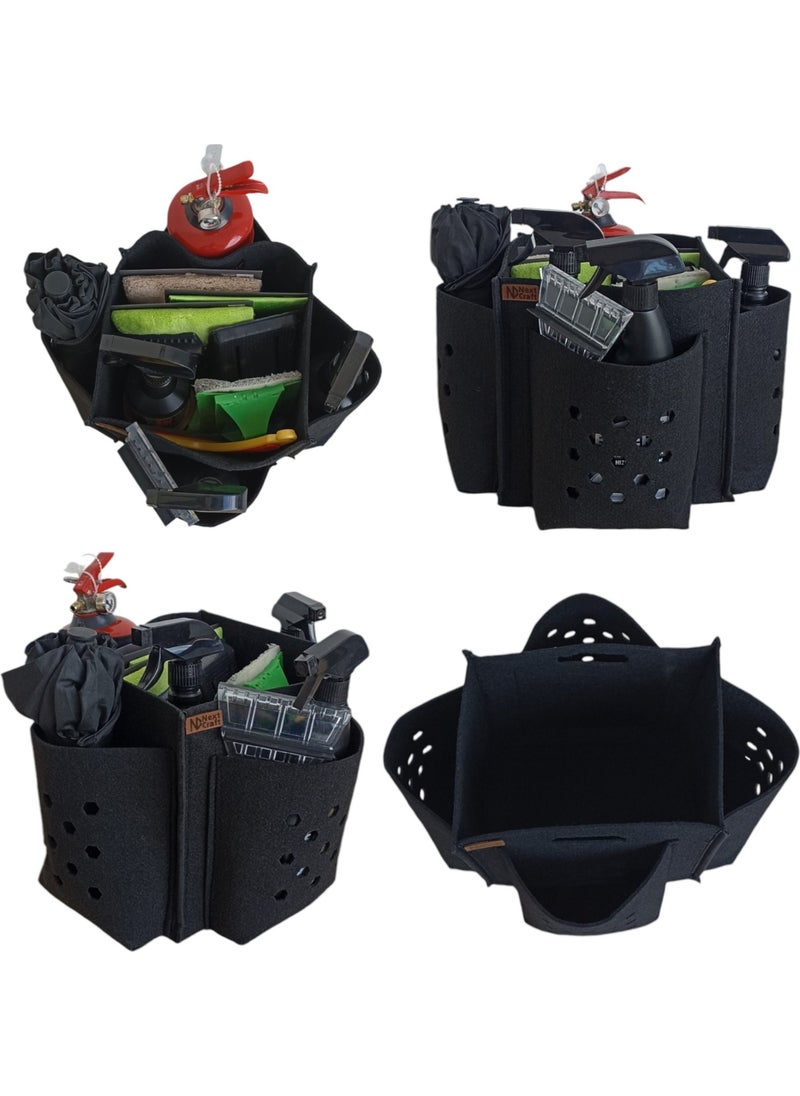 Next Craft - Car Trunk Organizer Bag Auto Accessories Organizer 5 Pockets Six Velcro 3mm Felt - Image 1