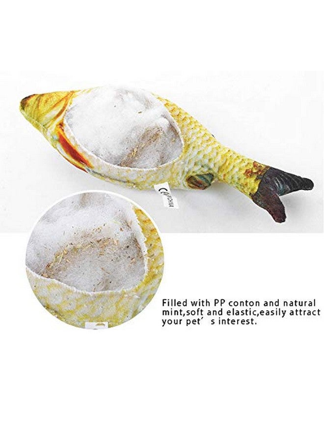 Hapy Shop Catnip Toys 5 Pack - Simulation Fish Shape Realistic Fluffy Catnip Doll Interactive Pets Pillow Chew Bite Supplies For Cat Kitten Kitty - Image 2