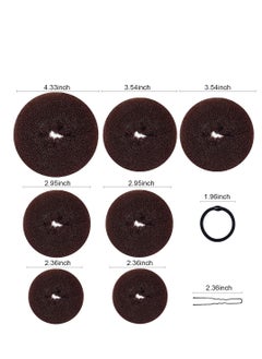 TsMADDTs TsMADDTs Hair Bun Maker - Accessories Kit with 7pcs Donut Bun Makers, 5pcs Elastic Bands, 20pcs Hair Pins - Dark Brown  - Image 4