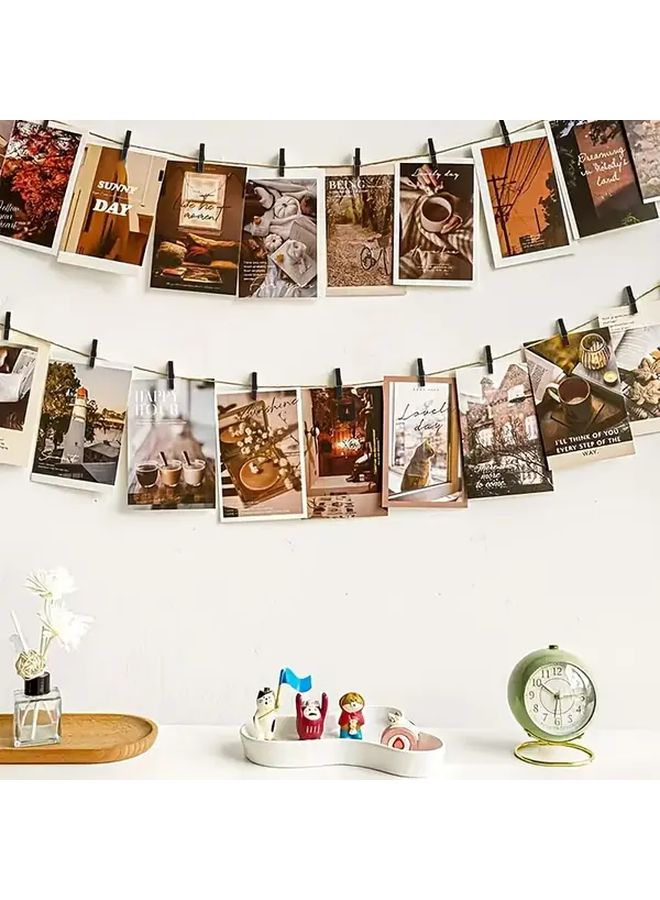 Set Of 20 Wooden Photo Clips For Wall Hanging Art Dormitory Classroom Bedroom Display Housewarming Birthday Gift - Image 2