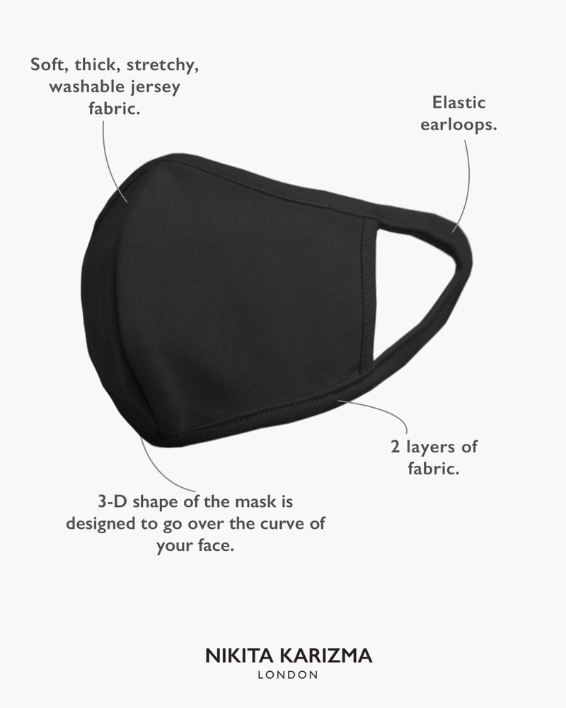 KARIZMA Stretch Sculpt Kids in Black Face Masks Fabric Face Mask 3 Childrens Masks - Image 4