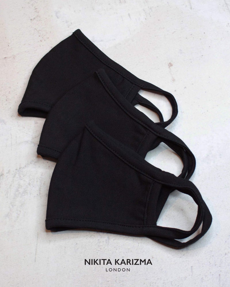 KARIZMA Stretch Sculpt Kids in Black Face Masks Fabric Face Mask 3 Childrens Masks - Image 5