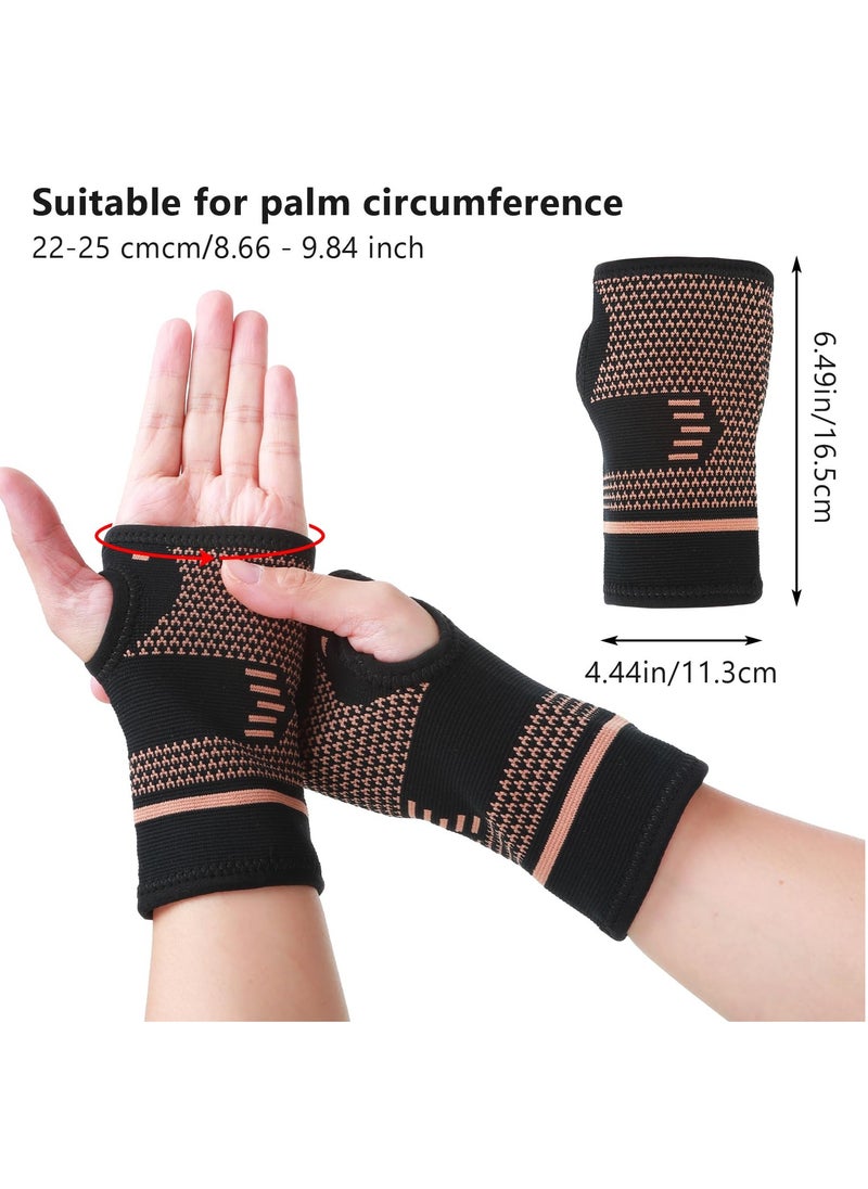 Excefore Arthritis Compression Gloves, Wrist Brace for Carpal Tunnel with Thumb Loop, Breathable Wrist Support Brace Fingerless Glove, Sport Hand Wrist Brace Arthritis Pain Relief for Women Men- (L) 1 Pair  - Image 2