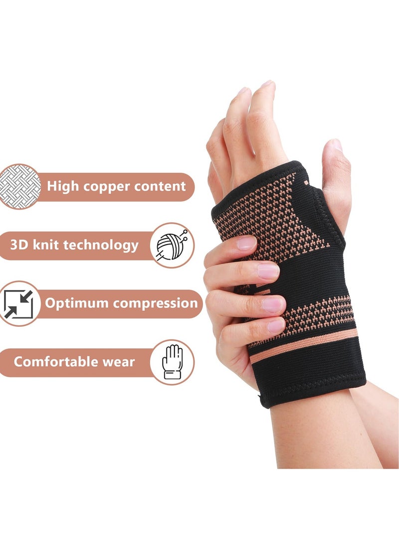 Excefore Arthritis Compression Gloves, Wrist Brace for Carpal Tunnel with Thumb Loop, Breathable Wrist Support Brace Fingerless Glove, Sport Hand Wrist Brace Arthritis Pain Relief for Women Men- (L) 1 Pair  - Image 3