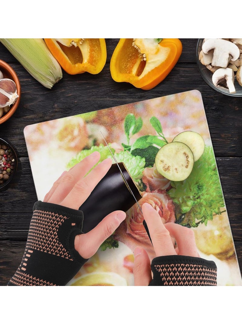 Excefore Arthritis Compression Gloves, Wrist Brace for Carpal Tunnel with Thumb Loop, Breathable Wrist Support Brace Fingerless Glove, Sport Hand Wrist Brace Arthritis Pain Relief for Women Men- (L) 1 Pair  - Image 4