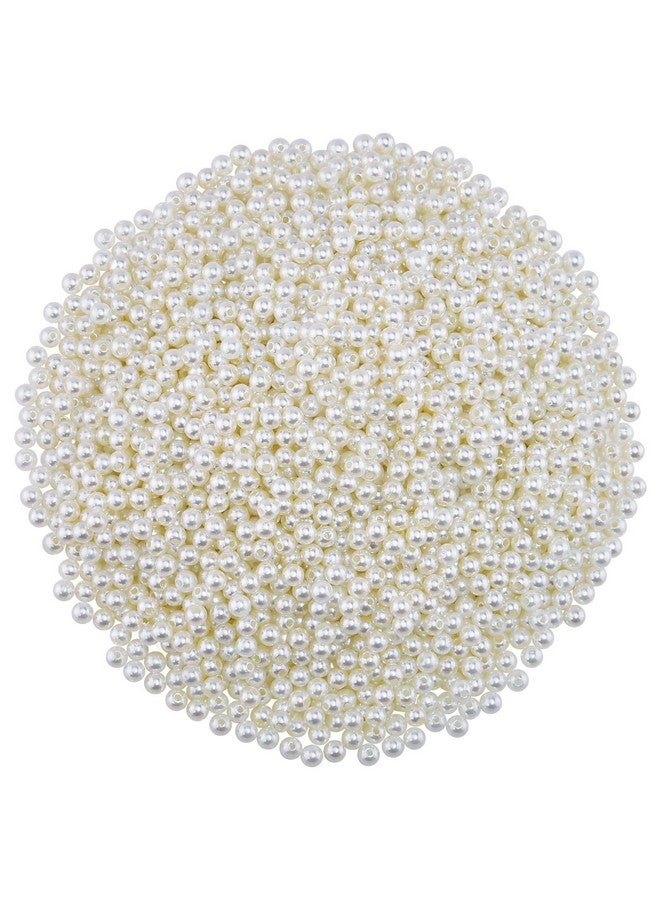 Hapeper 1000 Pack 6Mm Plastic Pearl Beads Round Artificial Pearls With Hole For Diy Craft Jewelry Making Necklace Bracelet (Beige) - Image 1