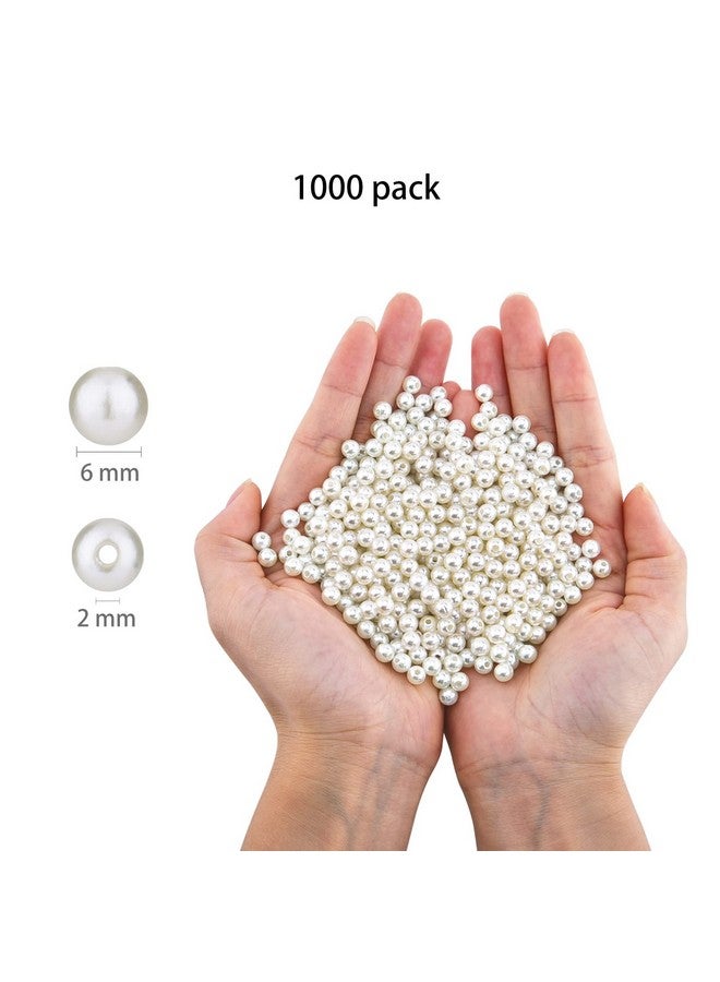 Hapeper 1000 Pack 6Mm Plastic Pearl Beads Round Artificial Pearls With Hole For Diy Craft Jewelry Making Necklace Bracelet (Beige) - Image 3