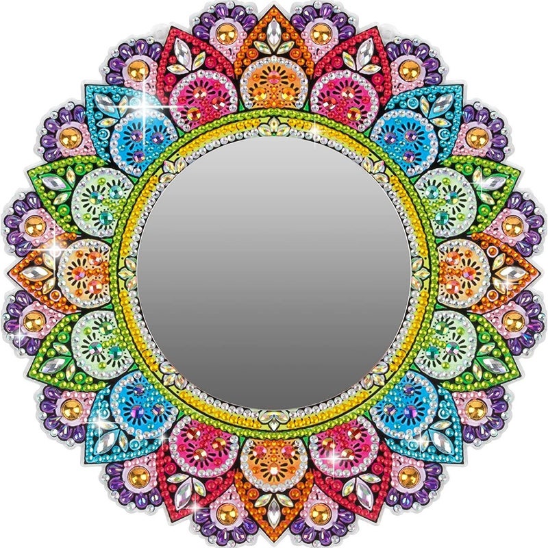 Hollow Diamond Painting Mirror Mandala Diy Shaped Crystal Round Makeup Mirror Diy Diamond Stickers - Image 1