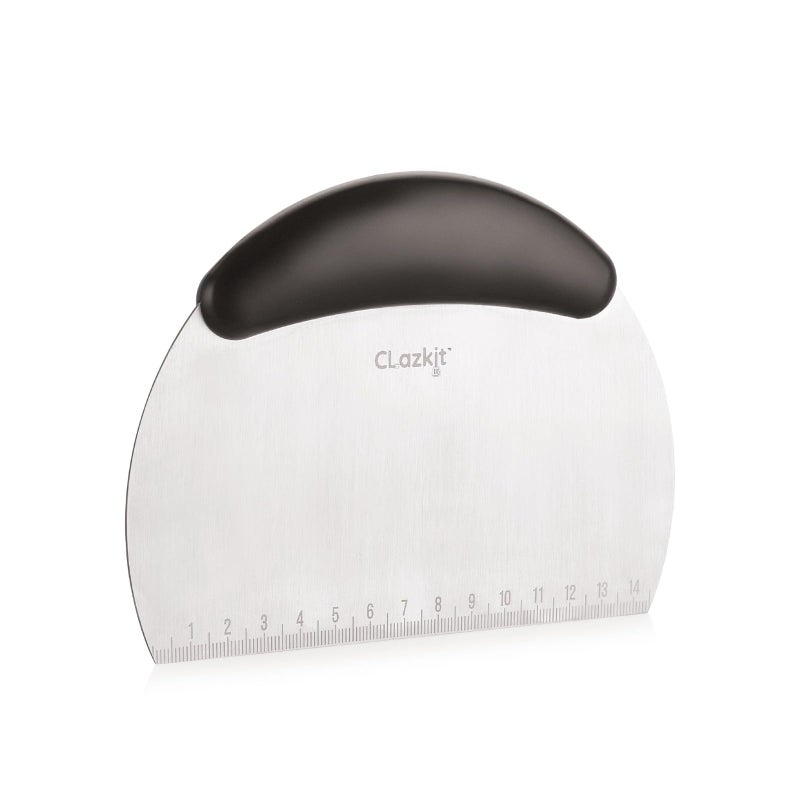 Clazkit كلازكيت مكشطة الفولاذ المقاوم للصدأ | قاطع العجين ومفرمة | أداة تزيين الكيك وتشكيل العجين مع مقبض TPR ومقياس - عبوة من 1 - Image 5