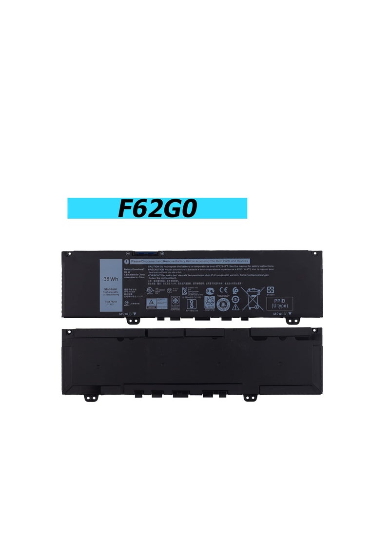 Terabyte - Laptop Battery F62G0 38WH for Dell Inspiron 13 5370 7373 7370 7380 7386 2-in-1 P83G P83G001 P83G002 P87G001 P83G002 P87G Vostro 1 3-5 70-D. 1505G R1605S D1525S D1605S Series F62GO CHA01 RPJC3 39DY5 - Image 1