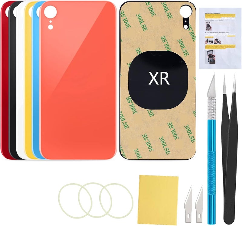 UooFide Rear Back Screen Cover Glass Replacement Compatible with iPhone XR 6.1-Inches All Carriers (Coral) - Image 1