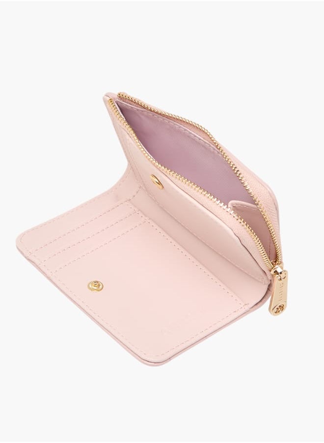 Celeste Womens Textured Bi-Fold Wallet With Zip Closure  - Image 4