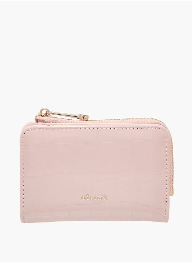 Celeste Womens Textured Bi-Fold Wallet With Zip Closure  - Image 1