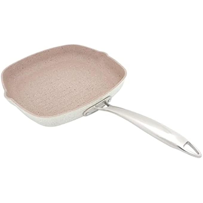 كوركماز مقلاة جرانيتا مربعة من الألومنيوم المطروق مقاس 28×28 سم، غير لاصقة ومطلية بالجرانيت، متوافقة مع أدوات الطهي الحثية Ka1268 - Image 4