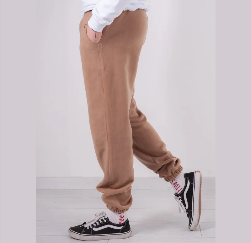 Vatkalimon Women's Men's Brown Pocket Elasticized Fleece Sweatpants