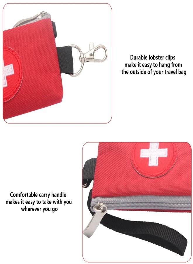 GENCAM EpiPen Carrying Case, 2 Pack Emergency Medical Bag with Carabiner, Medicine Bag for EpiPens, Asthma Inhaler, Auvi-Q,Eye Drops,Anti-Histamine,Allergy Medication (Red) - Image 3