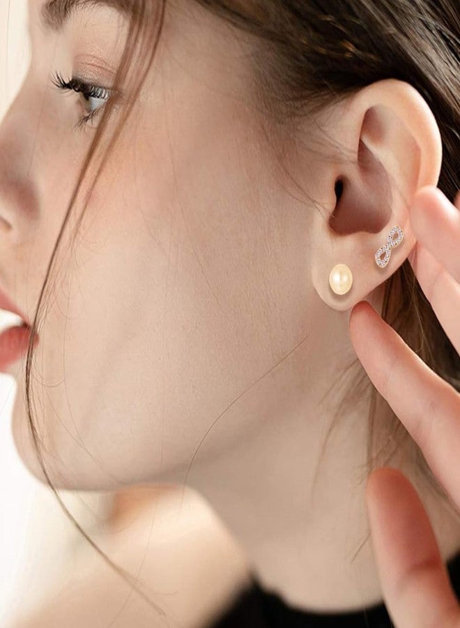 OATHYAN 72 Pairs Women Gold Earring Set, Geometric Fake Pearl Round Ball Stud Earrings, Hypoallergenic and Lightweight Gift for Women (#4 Gold) - Image 4
