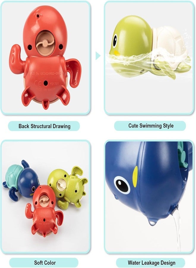 ADKD Swimming Wind Up Bath Toys Cute Swimming Turtle Baby Bath Toys for Toddler (Pack of 3) - Image 5