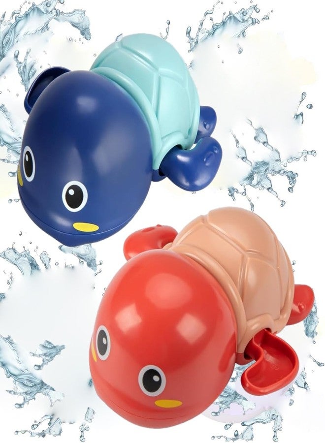 ADKD Swimming Wind Up Bath Toys Cute Swimming Turtle Baby Bath Toys for Toddler (Pack of 3) - Image 1