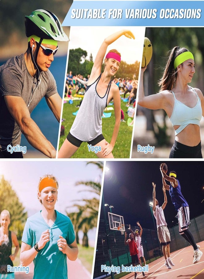 Hotop 12 Pack Sport Headbands for Women Elastic Soft Fabric Hair Bands Sweatbands for Yoga Gym Running Workouts Washing Face Daily Use(Multicolor) - Image 4