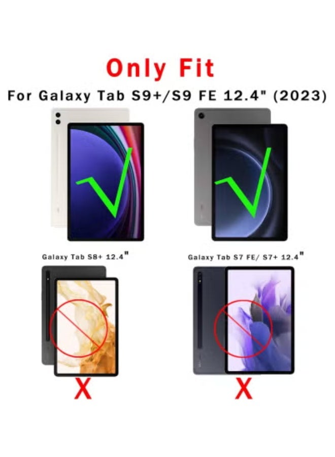 JAJEEK Keyboard Case for 12.4 Inch Samsung Galaxy Tab S10 Plus, S9 FE Plus, and S9 Plus 2023 Tablet – Detachable Folio Keyboard with Multi-Touch Trackpad, Silicone Back Cover, S Pen Holder, Slim & Protective Design - Image 2